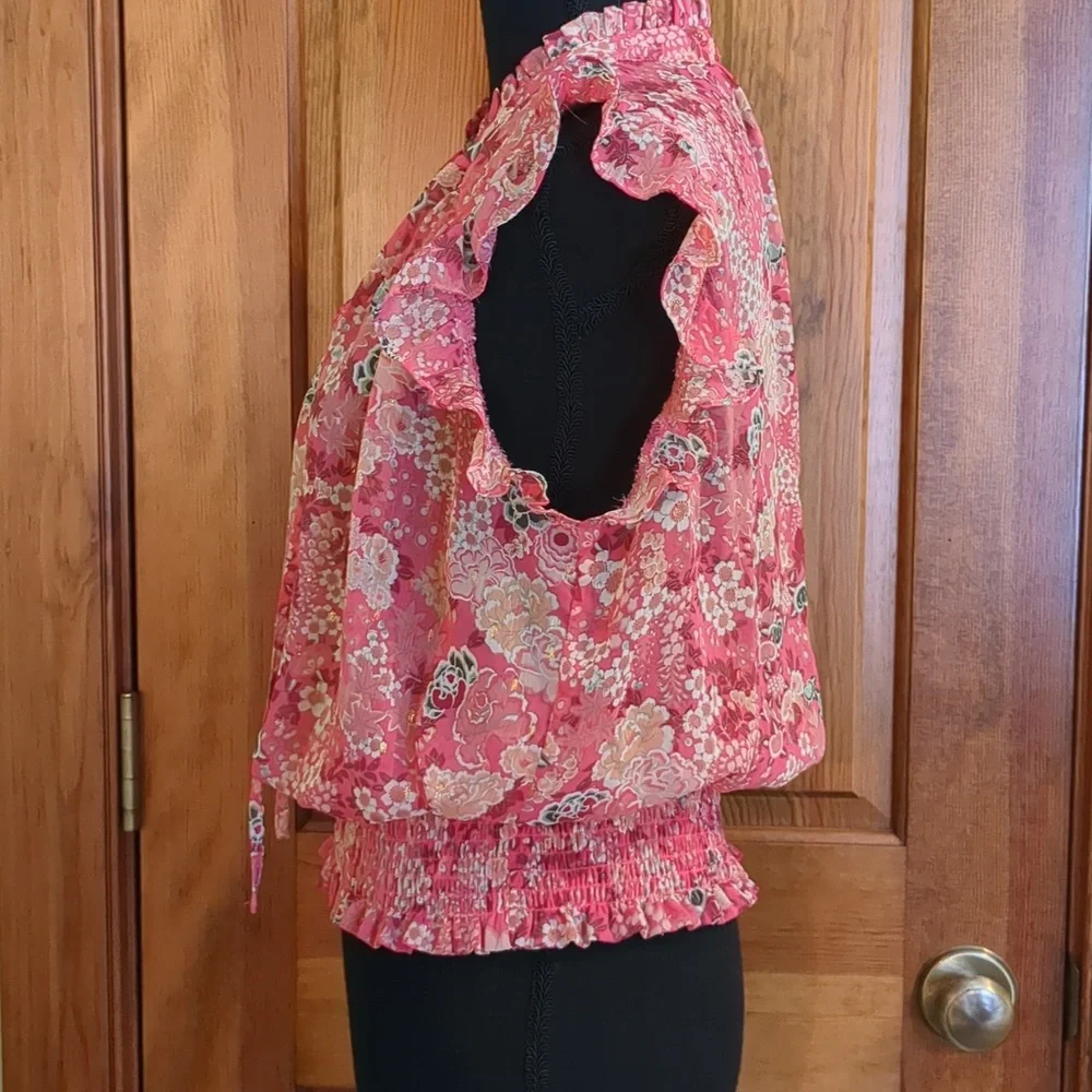 Rachel Zoe Pink Floral Crop Top - Picture 3 of 9